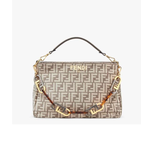 1:1 Replica Fendi O'Lock Zip Beige/Blue/Grey For Women 36cm / 14.2in 8BR805ALFVF1IQU