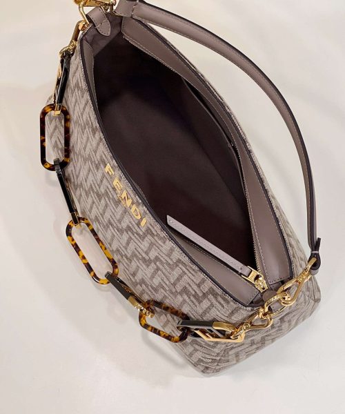 1:1 Replica Fendi O'Lock Zip Beige/Blue/Grey For Women 36cm / 14.2in 8BR805ALFVF1IQU