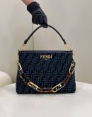 1:1 Replica Fendi O'Lock Zip Beige/Blue/Grey For Women 36cm / 14.2in 8BR805ALFVF1IQU