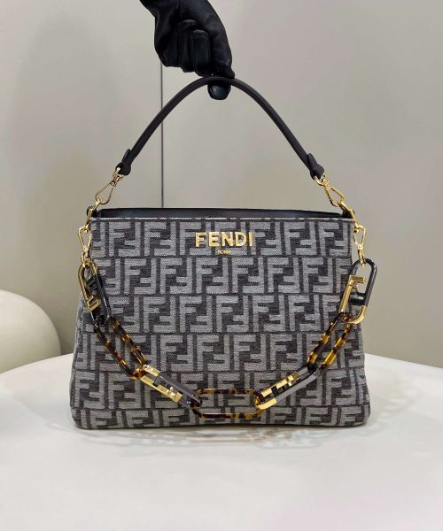 1:1 Replica Fendi O'Lock Zip Beige/Blue/Grey For Women 36cm / 14.2in 8BR805ALFVF1IQU