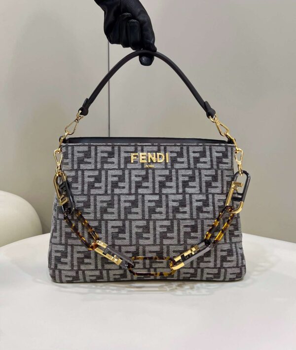 1:1 Replica Fendi O'Lock Zip Beige/Blue/Grey For Women 36cm / 14.2in 8BR805ALFVF1IQU