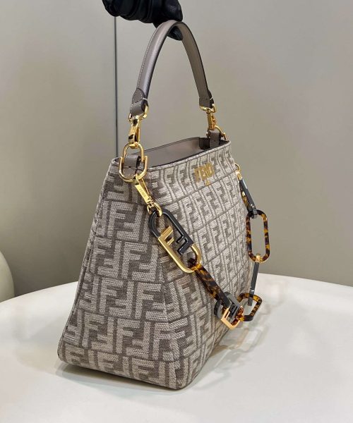 1:1 Replica Fendi O'Lock Zip Beige/Blue/Grey For Women 36cm / 14.2in 8BR805ALFVF1IQU
