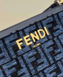 1:1 Replica Fendi O'Lock Zip Beige/Blue/Grey For Women 36cm / 14.2in 8BR805ALFVF1IQU