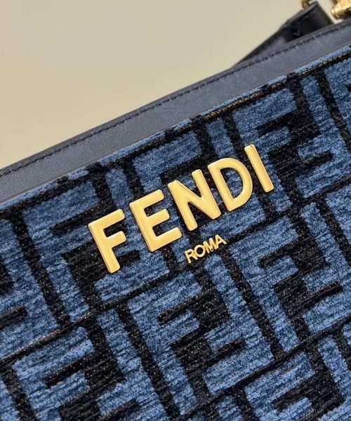 1:1 Replica Fendi O'Lock Zip Beige/Blue/Grey For Women 36cm / 14.2in 8BR805ALFVF1IQU