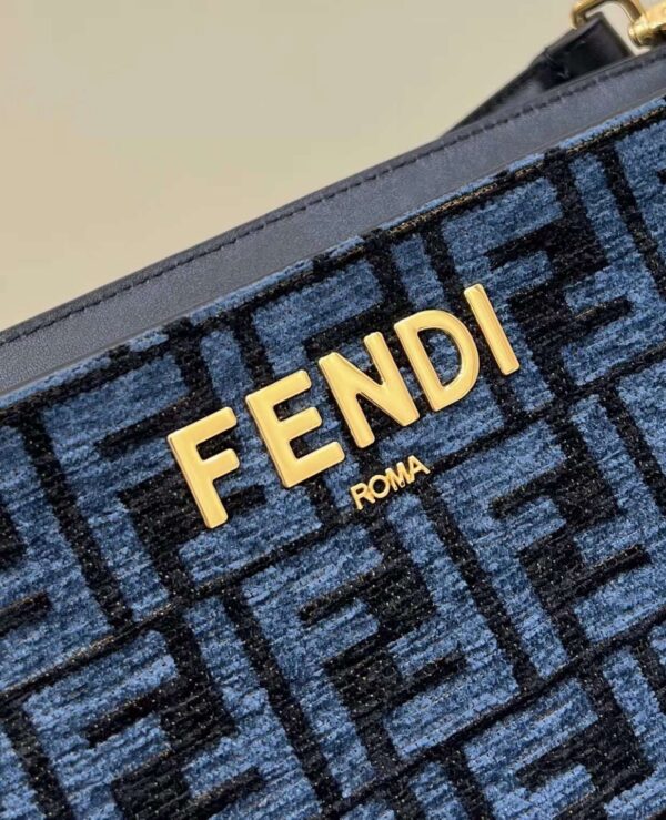 1:1 Replica Fendi O'Lock Zip Beige/Blue/Grey For Women 36cm / 14.2in 8BR805ALFVF1IQU