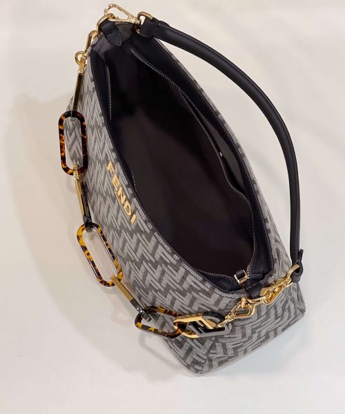 1:1 Replica Fendi O'Lock Zip Beige/Blue/Grey For Women 36cm / 14.2in 8BR805ALFVF1IQU