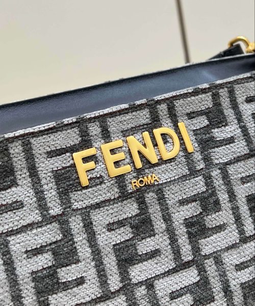 1:1 Replica Fendi O'Lock Zip Beige/Blue/Grey For Women 36cm / 14.2in 8BR805ALFVF1IQU