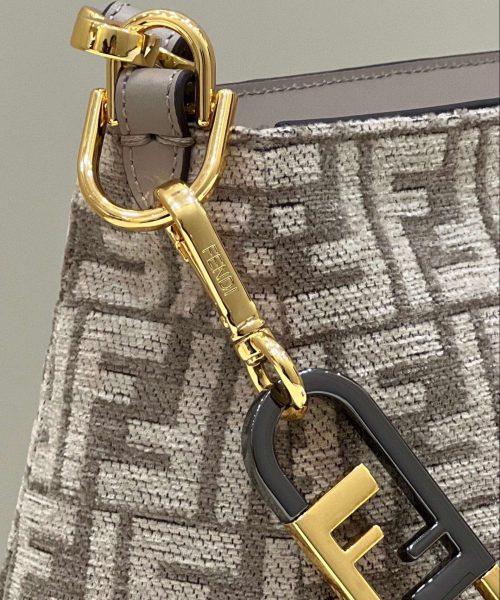 1:1 Replica Fendi O'Lock Zip Beige/Blue/Grey For Women 36cm / 14.2in 8BR805ALFVF1IQU