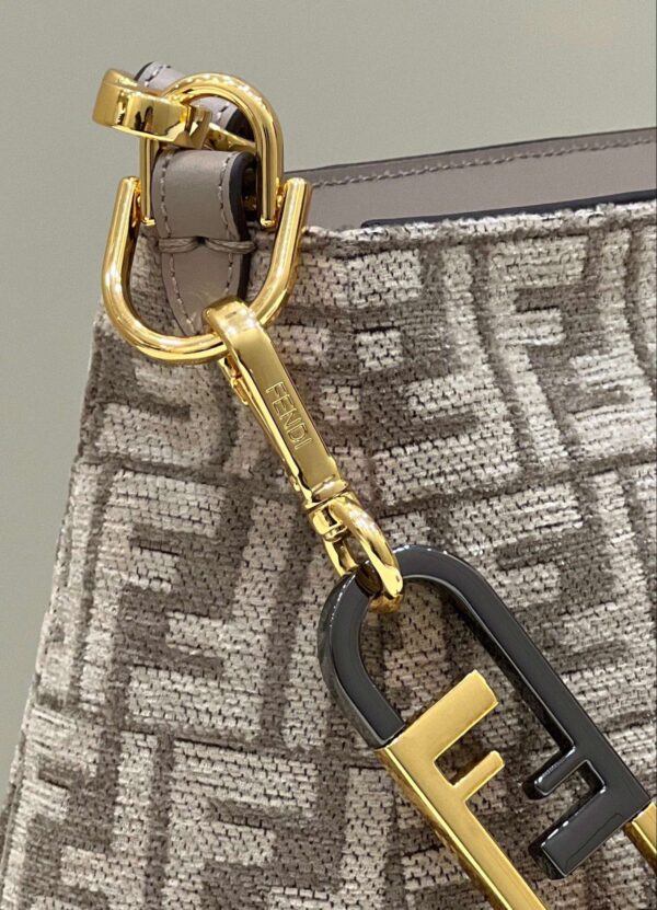 1:1 Replica Fendi O'Lock Zip Beige/Blue/Grey For Women 36cm / 14.2in 8BR805ALFVF1IQU