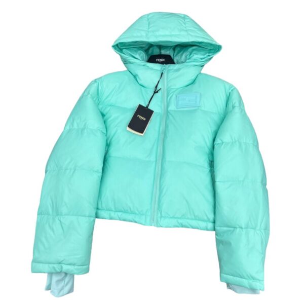 Fendi Padded Jacket Jade Green For Women
