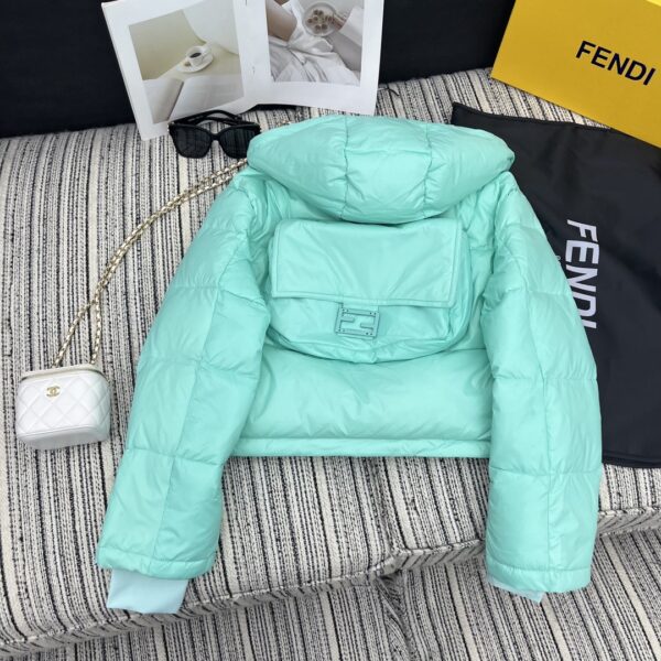 Fendi Padded Jacket Jade Green For Women