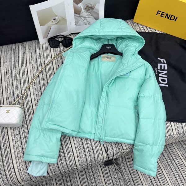 Fendi Padded Jacket Jade Green For Women