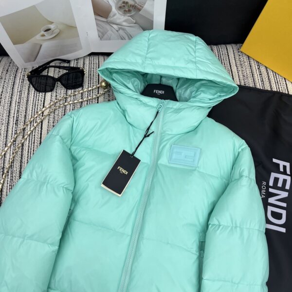 Fendi Padded Jacket Jade Green For Women