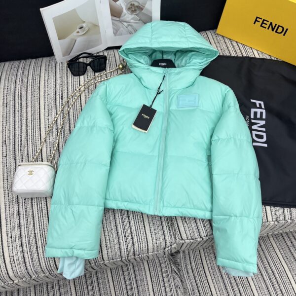 Fendi Padded Jacket Jade Green For Women