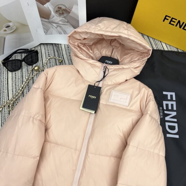 Fendi Padded Jacket Light Orange For Women