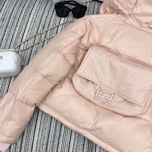 Fendi Padded Jacket Light Orange For Women