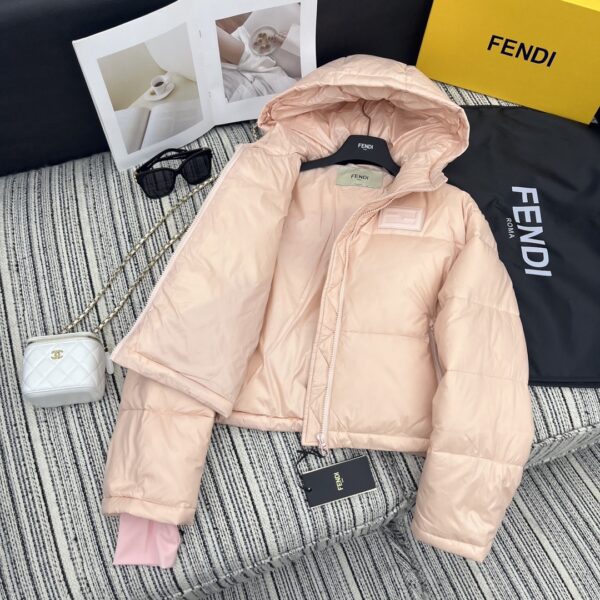 Fendi Padded Jacket Light Orange For Women