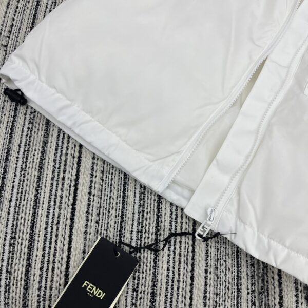 Fendi Padded Thick Hood Jacket White For Women