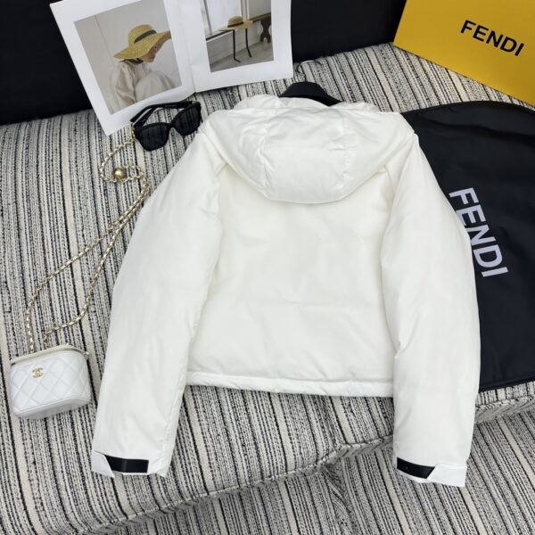 Fendi Padded Thick Hood Jacket White For Women