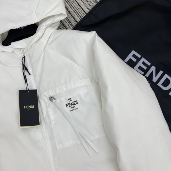Fendi Padded Thick Hood Jacket White For Women