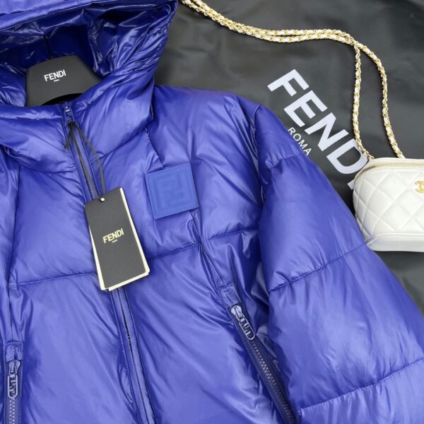 Fendi Padded Thick Jacket Blue For Women
