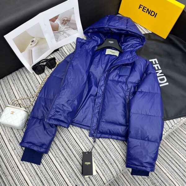 Fendi Padded Thick Jacket Blue For Women