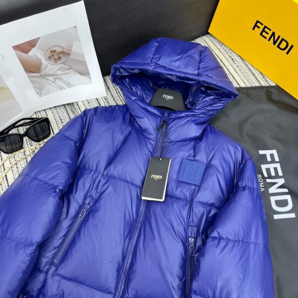 Fendi Padded Thick Jacket Blue For Women