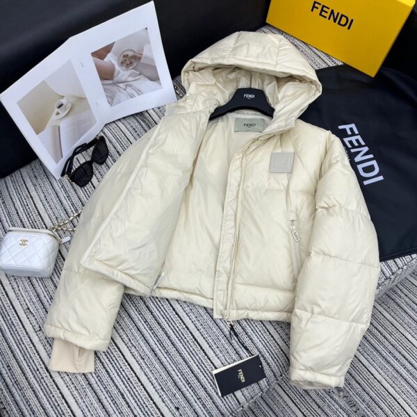 Fendi Padded Thick Jacket Cream For Women