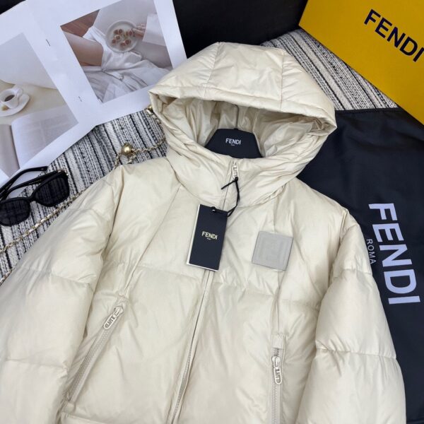 Fendi Padded Thick Jacket Cream For Women