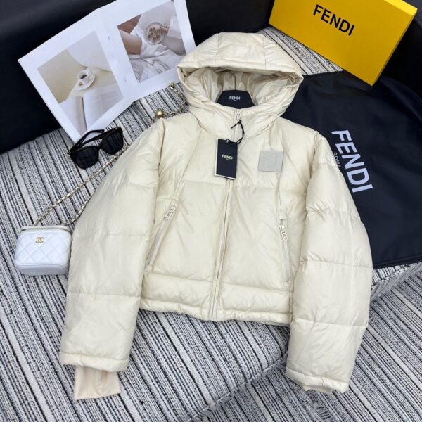 Fendi Padded Thick Jacket Cream For Women