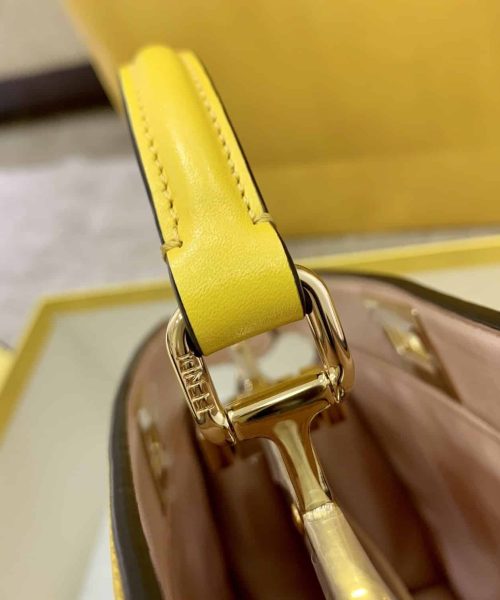 1:1 Replica Fendi Peekaboo ISeeU East-West Yellow For Women, Women's Handbags 11.4in/29cm FF 8BN323