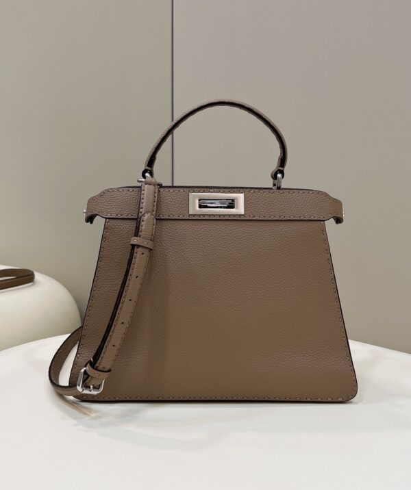 1:1 Replica Fendi Peekaboo ISeeU Medium Brown For Women, Women's Handbags, Shoulder Bags 13.1in/33.5cm FF
