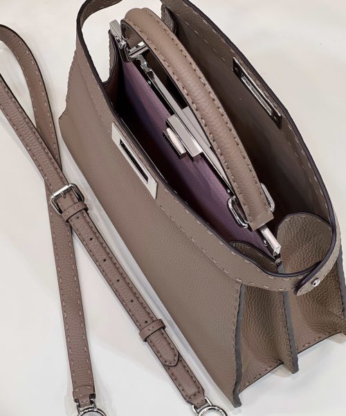 1:1 Replica Fendi Peekaboo ISeeU Medium Brown For Women, Women's Handbags, Shoulder Bags 13.1in/33.5cm FF