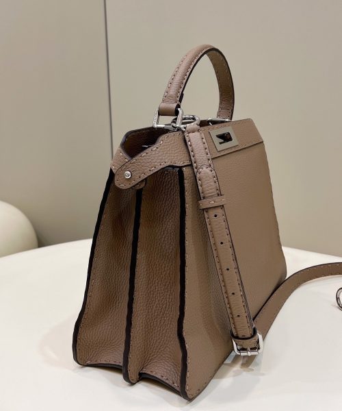 1:1 Replica Fendi Peekaboo ISeeU Medium Brown For Women, Women's Handbags, Shoulder Bags 13.1in/33.5cm FF