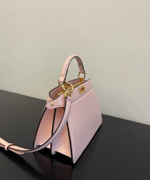 1:1 Replica Fendi Peekaboo ISeeU Petite Beige Bag Small For Woman 20cm/8in