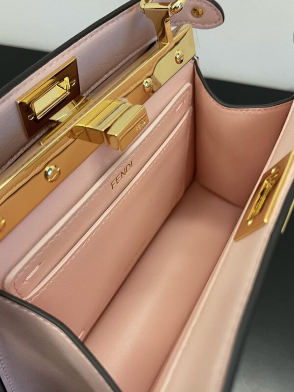 1:1 Replica Fendi Peekaboo ISeeU Petite Beige Bag Small For Woman 20cm/8in