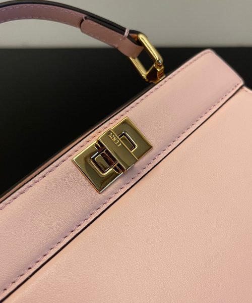 1:1 Replica Fendi Peekaboo ISeeU Petite Beige Bag Small For Woman 20cm/8in