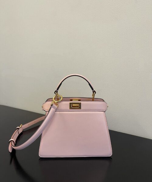 1:1 Replica Fendi Peekaboo ISeeU Petite Beige Bag Small For Woman 20cm/8in