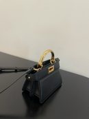 1:1 Replica Fendi Peekaboo ISeeU Petite Black Micro Bag For Woman 11cm/4.5in