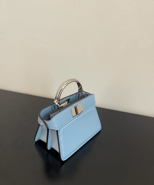 1:1 Replica Fendi Peekaboo ISeeU Petite Blue Micro Bag For Woman 11cm/4.5in