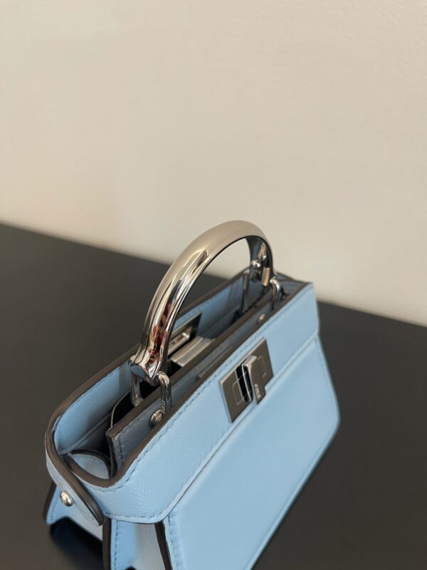 1:1 Replica Fendi Peekaboo ISeeU Petite Blue Micro Bag For Woman 11cm/4.5in