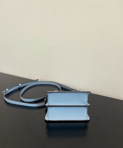 1:1 Replica Fendi Peekaboo ISeeU Petite Blue Micro Bag For Woman 11cm/4.5in