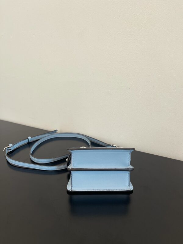 1:1 Replica Fendi Peekaboo ISeeU Petite Blue Micro Bag For Woman 11cm/4.5in