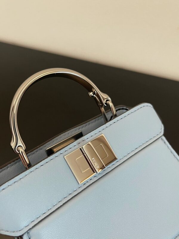 1:1 Replica Fendi Peekaboo ISeeU Petite Blue Micro Bag For Woman 11cm/4.5in