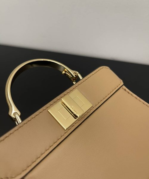 1:1 Replica Fendi Peekaboo ISeeU Petite Brown Micro Bag For Woman 11cm/4.5in