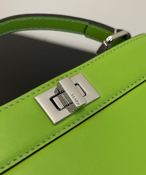 1:1 Replica Fendi Peekaboo ISeeU Petite Chartreuse Small Bag For Woman 20cm/8in