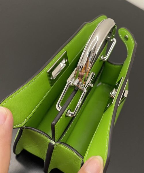 1:1 Replica Fendi Peekaboo ISeeU Petite Green Micro Bag For Woman 11cm/4.5in