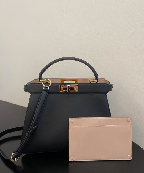1:1 Replica Fendi Peekaboo ISeeU Petite Grey Small Bag For Woman 20cm/8in