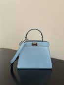 1:1 Replica Fendi Peekaboo ISeeU Petite Light Blue Small Bag For Woman 20cm/8in