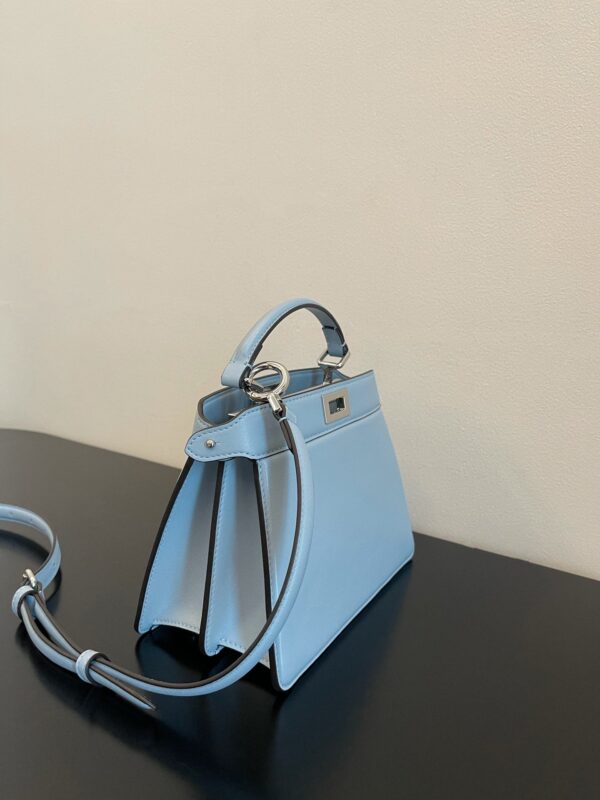 1:1 Replica Fendi Peekaboo ISeeU Petite Light Blue Small Bag For Woman 20cm/8in